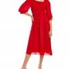Nanette By Nanette Lepore Smocked Midi Dress Women Dresses -Nanette Lepore shop 1050353908 RLLZ 1