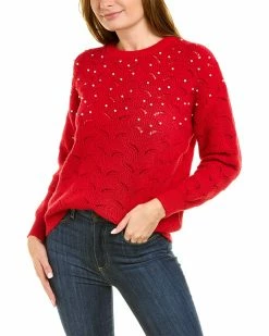 Nanette Nanette Lepore Pointelle Embellished Sweater Women Sweaters & Knits
