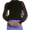 Nanette By Nanette Lepore Pleated Lace Sleeve Sweater Women Sweaters & Knits