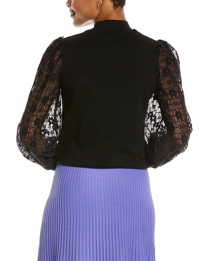 Nanette By Nanette Lepore Pleated Lace Sleeve Sweater Women Sweaters & Knits 4 Nanette By Nanette Lepore Pleated Lace Sleeve Sweater Women Sweaters & Knits - Image 2