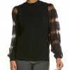 Nanette By Nanette Lepore Pleated Lace Sleeve Sweater Women Sweaters & Knits 2 Nanette By Nanette Lepore Pleated Lace Sleeve Sweater Women Sweaters & Knits -Nanette Lepore shop 1050361295 RLLZ 1