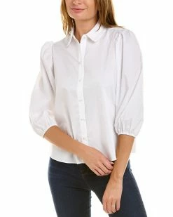 Nanette Nanette Lepore Puff Sleeve Poplin Shirt Women Tops