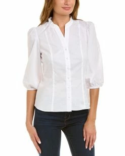 Nanette Nanette Lepore Puff Sleeve Poplin Shirt Women Tops