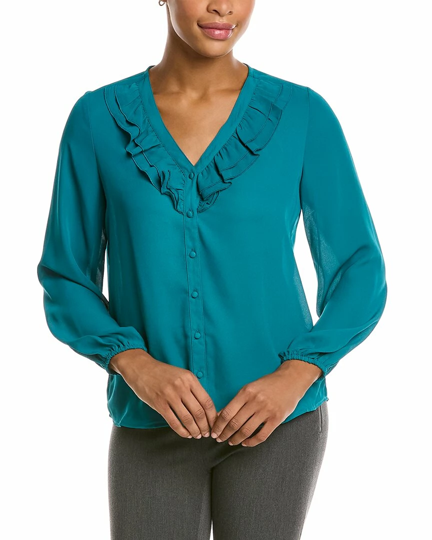 Nanette Nanette Lepore V-Neck Ruffle Top Women Tops 3 Nanette Nanette Lepore V-Neck Ruffle Top Women Tops