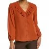 Nanette Nanette Lepore V-Neck Ruffle Top Women Tops