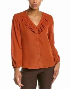 Nanette Nanette Lepore V-Neck Ruffle Top Women Tops